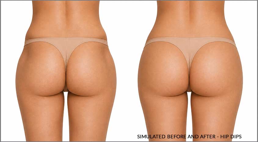 illustration of treated hip dips